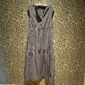Everlane Tiered Midi Dress in Black Gingham, M, EUC